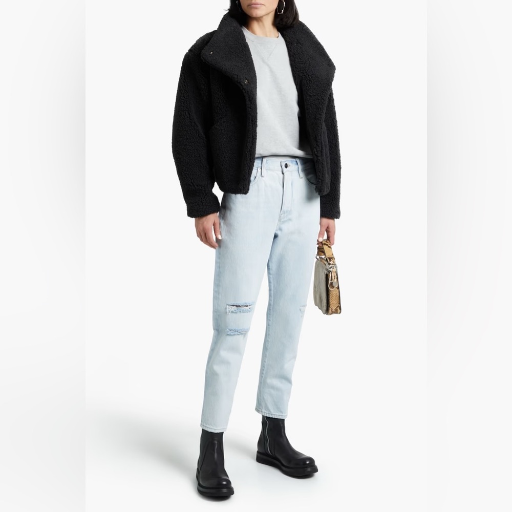 FRAME Faux shearling jacket size XL Black